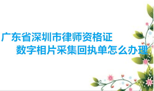 广东省深圳市律师资格证数字相片采集回执单怎么办理？