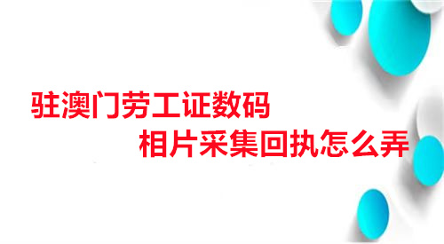 驻澳门劳工证数码相片采集回执怎么弄?
